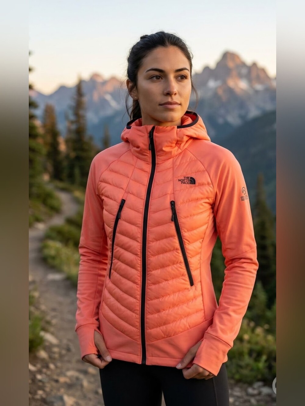 The North Face Steep Series Down Hybrid Jacket Orange Coral Small S